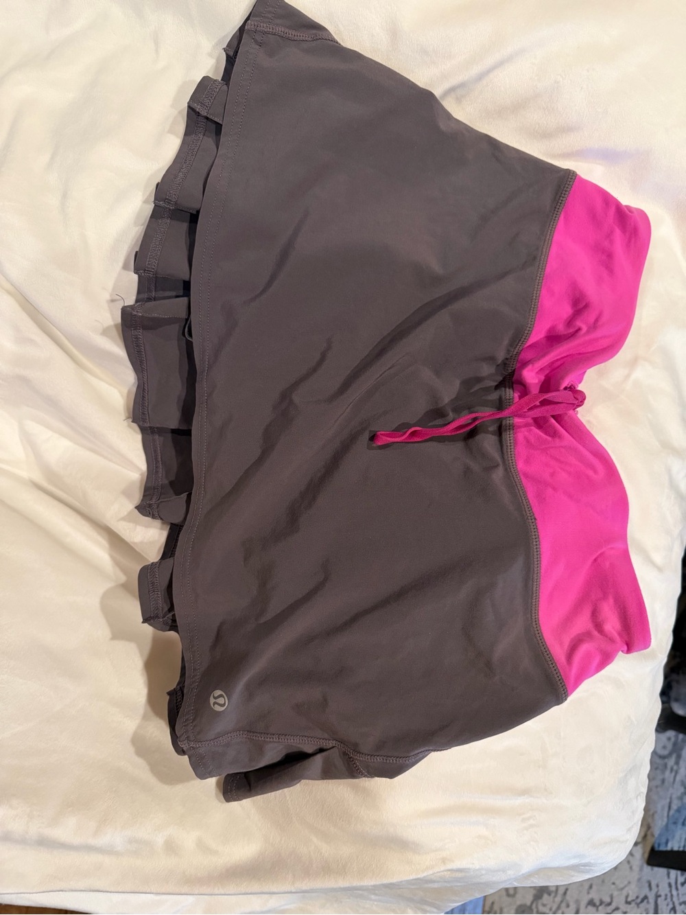 lululemon athletica Gray Skort with Bright Pink Waistband